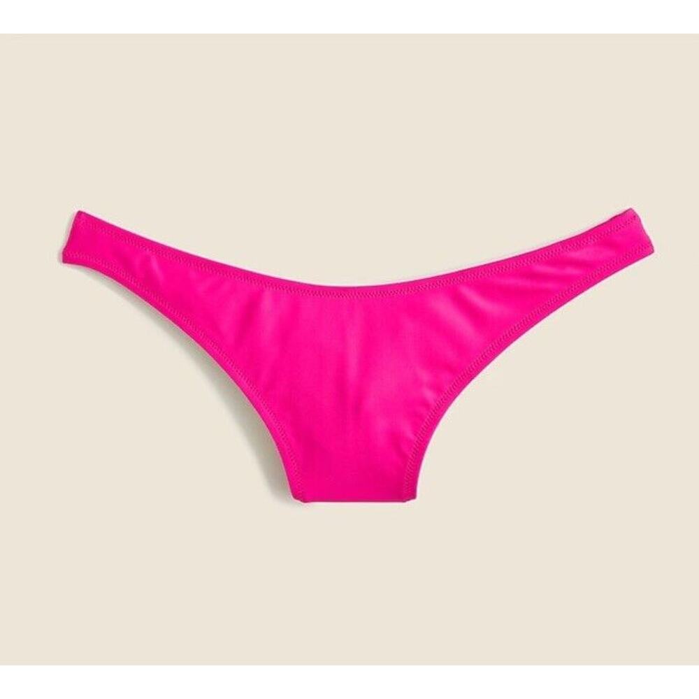 J. Crew Women's Heritage‎ 1989 High Leg Bikini Bottom Radiant Fuchsia L NEW